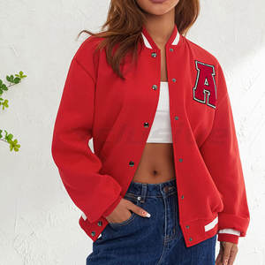 <b>Covered</b> Button Women Letterman Jacket Light Weight Letterman Jacket Winter Wear Letterman Jacket - Product Image 3