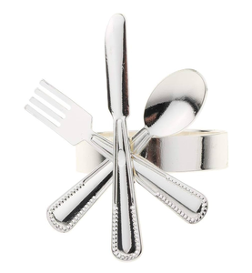 Aluminum Leaf Design Napkin Ring with <b>Table</b> Decor Napkin Holding Attractive Look at Under Your Budget - Product Image 5