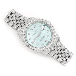 Reloj Analógico Cuadrado de Cuarzo con Incrustaciones de Diamantes Moissanite, Estilo Hip Hop de Lujo, Correa de Acero Inoxidable, Edición Limitada - Product Image 3