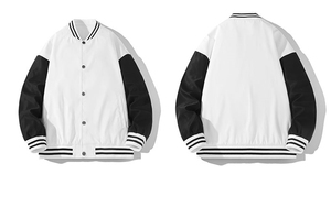 แจ็กเก็ตเบสบอลลายทรักเก็ตทีมเบสบอลสีพื้นไม่เปื้อนสำหรับใส่บนท้องถนนงาน OEM กำหนดเองได้เองสำหรับทุกเพศเสื้อแจ็คเก็ตทีมตัวแทนเปื้อนสำหรับแบรนด์ของคุณ - Product Image 2