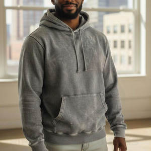 Sudadera con Capucha de Felpa para Mujer, Estilo Vintage, Lavado Ácido, Color Sólido, Ligera, para Uso Diario - Product Image 4