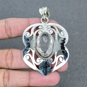 Joyería de plata hecha a mano para mujer al mejor precio, colgantes finos de latón de cristal semiprecioso, colgante elegante hecho a mano - Product Image 2