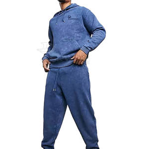 Conjunto de chándal con capucha y pantalones de chándal con lavado ácido de alta calidad Diseño personalizado Chándales lavados con ácido - Product Image 1