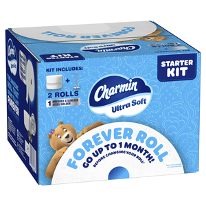 Charminn Toilet Paper Ultra Soft, Forever <b>Roll</b> Starter <b>Kit</b>, 1 Holder, 2 <b>Rolls</b>, 2-ply Bath Tissue - Product Image 1
