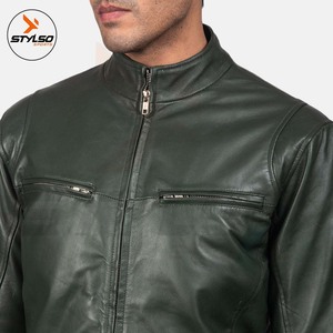 Wholesale <b>Men</b> Plain Original Leather <b>Jacket</b> for Sale Newest Style <b>Men</b> Leather <b>Jacket</b> - Product Image 5