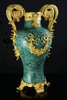 Vase à fleurs en malachite, artisanal, moderne, en cristal, décoration de table, mariages, Inde, dernier accessoire pour salon