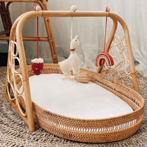 Tapis de jeu pour enfants, activité pour enfants, développer la motricité, tapis de gymnastique en rotin pour bébés, cadre de gymnastique en rotin fabriqué à la main - Product Image 6