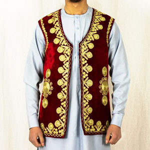 Gilet d'hiver sans manches pour homme, col en V, style afghan, élégant, fait main, broderie, respirant, séchage rapide, léger, OEM ODM - Product Image 1