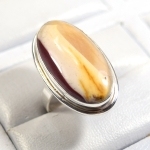 Plata de Ley 925 boda encantador mookaite jaspe 925 plata esterlina estampada anillos de alta pulido anillos de joyería para mujeres - Product Image 5