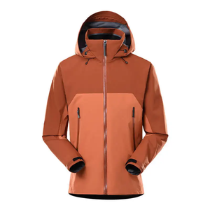 Coupe-vent à capuche à panneaux multiples pour hommes Veste de randonnée en plein air imperméable Fermeture à glissière Manteau de pluie léger Vêtements d'extérieur de sport - Product Image 5