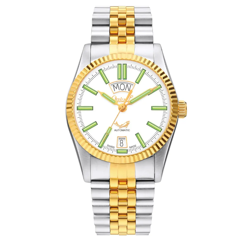 Jam tangan pria bisnis kaca safir mekanik gerakan Tritium SWISS grosir jam tangan pria