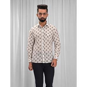 Chemise décontractée en coton imprimé pour homme, manches longues, coupe ajustée, tailles XL à 6XL, tissu popeline respirant, offre ODM - Product Image 4