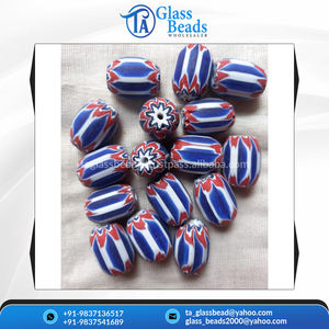 Cuentas de cristal de agujero largo con patrón de Chevron hechas a mano de la mejor calidad Cristal natural suelto de calidad superior para la fabricación de joyas - Product Image 3