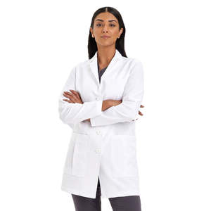 Bata de Enfermera Quirúrgica a Medida, Bata de Laboratorio Unisex, Tejido Liso, Apariencia Limpia, Uniforme de Trabajo Elegante para Uso Hospitalario, Doctor - Product Image 1