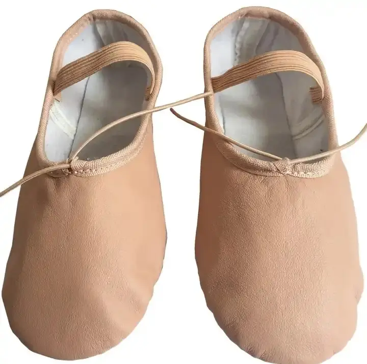 للبيع بالجملة من المصنع حذاء باليه بنعل كامل من الجلد للرجال والنساء حذاء رقص شبشب مسطح للفتيات والأطفال والباليه