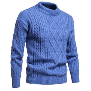 2023 nouvelle mode Offre Spéciale haute qualité 100% coton câble tricot hommes pull cou pull respirant plaine pull - Product Image 3