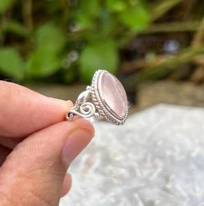 แหวนหินควอตซ์รูปดอกกุหลาบธรรมชาติแหวน925เงินแท้ทันสมัยแหวนดีไซน์ทันสมัยสำหรับผู้หญิงของขวัญวันเกิดครบรอบขายส่งจำนวนมาก - Product Image 2