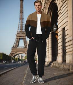 Sudadera con capucha y ropa de calle con cremallera y forro de malla personalizado, pantalones cortos cortavientos de 2 piezas y chaqueta, chándal para hombre - Product Image 3