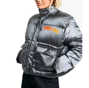 Chaqueta Acolchada de Invierno para Mujer, Estilo Nuevo, Informal, Talla Grande, Transpirable, Reversible, Impermeable, con Logotipo Personalizado Impreso en DTF - Product Image 1