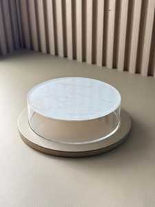 Handmade Round Pattern Paper Inlay <b>Box</b> Available <b>for</b> <b>Sale</b> Contemporary Chic Vintage Decorative Marble and Acrylic Jewelry <b>Box</b> - Product Image 5