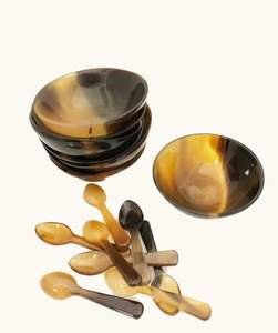 MORE CRAFT CUENCO DE CUERNO HECHO A MANO Tazón para servir ensalada Fabricante al por mayor Nuevo diseño Acabado a mano Cuencos de ensalada de cuerno de búfalo - Product Image 5