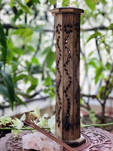 Wooden <b>Incense</b> Stick & <b>Cone</b> Burner Holder Tower Large Organic Eco Friendly Ash Catcher Agarbatti Holder Rustic Style Hand Carved - Product Image 2