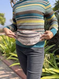 Ceinture de poche de ceinture en cuir véritable imprimé serpent de créateur occidental, tendance, sac à main de voyage, python, facile à transporter, ceinture porte-monnaie, utilisations multiples - Product Image 4