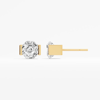 VABS DIAMOND Los Más Vendidos, Pendientes de Botón de Moissanita Octogonal Clásicos Cristianos para Mujer, 2.05 Ctw, Chapados en Oro de 18K, Plata 925