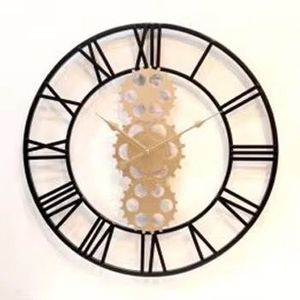 Luxe or 50cm 3D métal motif abstrait horloge murale nouveau luxe fer aiguille verre trempé pour salon décor - Product Image 4
