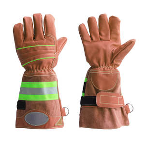 Gants de soudage en cuir de vache fendu résistant à la chaleur extrême Gants de lutte contre l'incendie de sécurité cousus en fil industriel robuste - Product Image 1