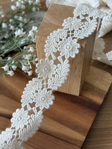 4cm dream Lace <b>Trim</b> Floral Korean Tulle Lace Embroidered Cotton Lace Wide for DIY Wedding Decor Upcycling Home Decor 1.57 inch - Product Image 5