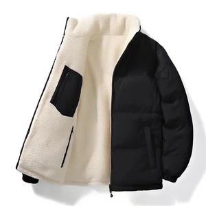 Chaqueta acolchada de poliéster/algodón de doble cara para hombre, cuello levantado, felpa gruesa, calidez, invierno, a prueba de viento, ecológica, personalizable - Product Image 4