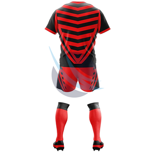 Ensemble d'uniformes de sport OEM pour le rugby avec tissu évacuant l'humidité pour les équipes Maillot à séchage rapide et short sur mesure pour le confort - Product Image 2