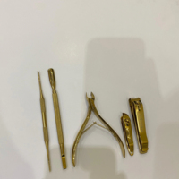 SUNSTAR IMPEX - Juego Profesional de Cortaúñas de Acero Inoxidable 5 en 1, 5 Piezas, Kit de Manicura y Pedicura, Estuche Clásico Duradero Personalizable