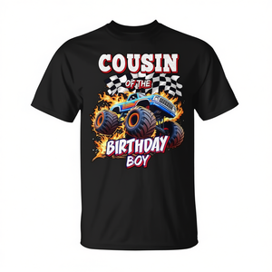 Camiseta de Monster Truck para Cumpleaños con Diseño Personalizable de Primo, Ideal para Fiestas de Cumpleaños Promocionales - Product Image 2
