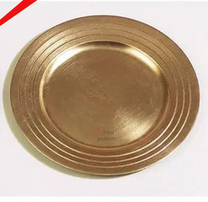 most demanding golden finished round shape <b>charger</b> <b>plate</b> for hotel restaurant and bar - Product Image 1