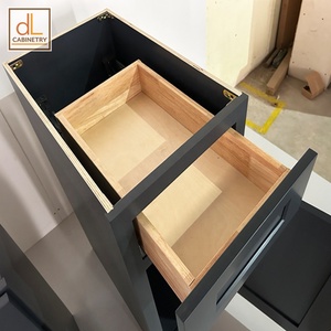 ตู้ครัวไม้ทาสีฟ้าสีเทาแบบแยกส่วนพร้อมอุปกรณ์เสริมสำหรับการหยิบขึ้นเองบานพับสไลด์ - Product Image 5