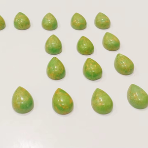 Piedra preciosa suelta AAA de alta calidad, cabujón de cobre turquesa verde, pera en forma de mezcla, piedra preciosa verde turquesa - Product Image 4
