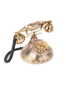 Téléphone fixe rétro coloré en laiton pour la décoration de la maison et du bureau, décoration dorée pour la maison, style moderne, décoration de ferme - Product Image 5