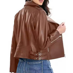 Chaqueta de Cuero para Mujer al por Mayor, Chaqueta de Cuero PU de Moda para Mujer, Chaqueta de Cuero de Alta Calidad - Product Image 5