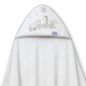 Train Girafe Mod. Serviette de bain carrée 100x100 cm, 400 GSM, en bambou hypoallergénique, motif imprimé dessin animé gris, pour usage domestique, pour enfants - Product Image 1