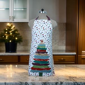 ชุดผ้ากันเปื้อนคอตตอนปรับได้พิมพ์ลายต้นคริสต์มาสชุดผ้ากันเปื้อนสำหรับใช้ในบ้านและโรงแรม - Product Image 1