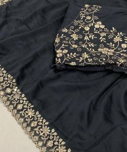 Nouveau dernier Festival porter Dola soie broderie travail Saree avec chemisier pièce femmes indiennes porter Sari pas cher bas prix en gros Apparelgarment - Product Image 5