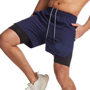 Ropa de gimnasio Pantalones cortos para hombre Forro de entrenamiento atlético de gimnasio de secado rápido con bolsillos laterales - Product Image 5