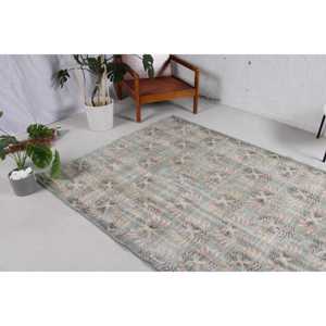 พรมวินเทจ ขนาด 5.2x8 ฟุต พรมขนาดใหญ่ ลายตารางสีเขียว พรมขนสัตว์ตุรกี - Product Image 3