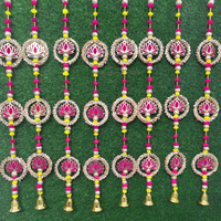 Hiasan Dinding Buatan Tangan Motif Teratai Gotta Patti dengan Desain Pola Lonceng untuk Dekorasi Pernikahan, Festival, Pesta, Dekorasi