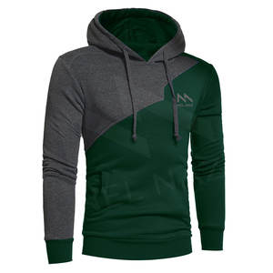 Nueva llegada Los hombres usan sudaderas con capucha de invierno de peso ligero Dos tonos Verde y Gary Hombres Ropa de moda Sudaderas con capucha - Product Image 2