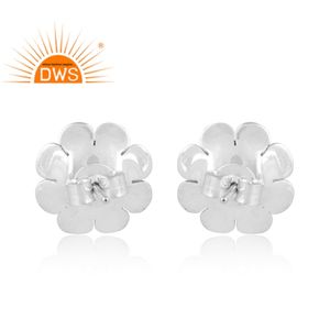 ต่างหูเม็ดเดี่ยวอัญมณีแทนซาไนต์ธรรมชาติเงินละเอียดผู้ผลิตเครื่องประดับตามสั่ง - Product Image 4