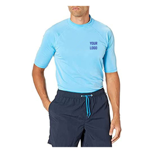 Vente en gros Hommes Demi Manches Rash Guard Bjj T-Shirt Séchage Rapide Compression Gym Fitness Sport Shirt Respirant Caractéristique Logo Personnalisé - Product Image 3