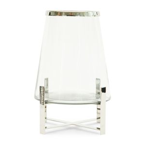 Bougeoir en verre clair chaud et attrayant pour centres de Table de mariage porte-lampe en T fait main en verre et métal décoratif pour la maison - Product Image 1